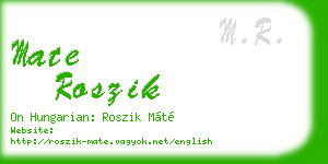 mate roszik business card