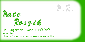 mate roszik business card